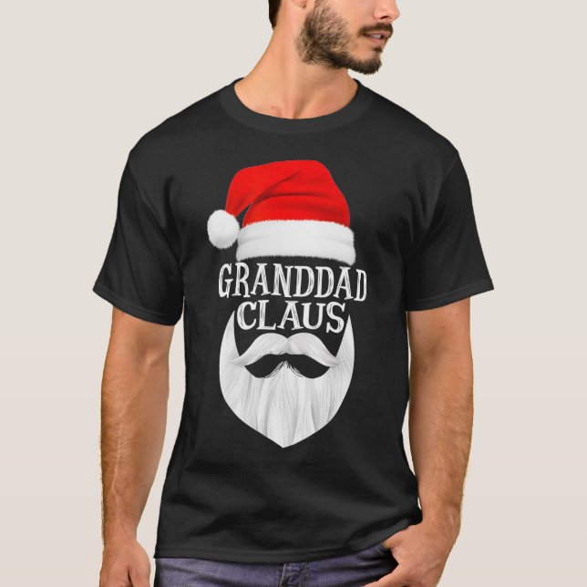 Granddad Claus Santa Family Matching jul Paj T Shirt (Framsida)