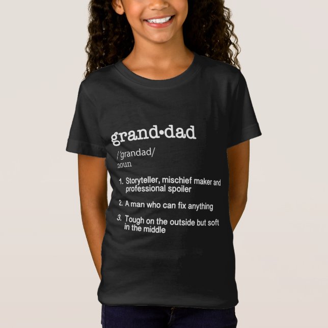 Granddad Definition - Funny Fars dag Gift T Shirt (Framsida)