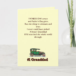 Granddad Fars dag Card Kort