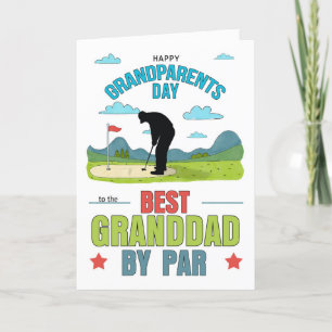 Granddad Grandföräldrar Day Best by Par Golf Thmet Helgkort