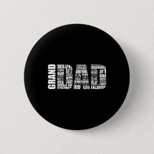 Granddad Grandpa Ord Cloud Fars dag Gift Knapp