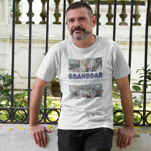 Granddad Man Myth Legend 6 Photo Collage T Shirt
