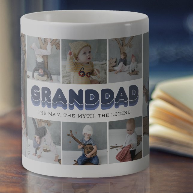 Granddad Man Myth Legend Photo Collage Kaffemugg (Skapare uppladdad)