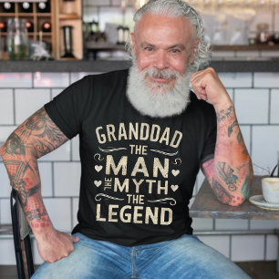 GRANDDAD   Mannen Myth the Legend Father Day T Shirt