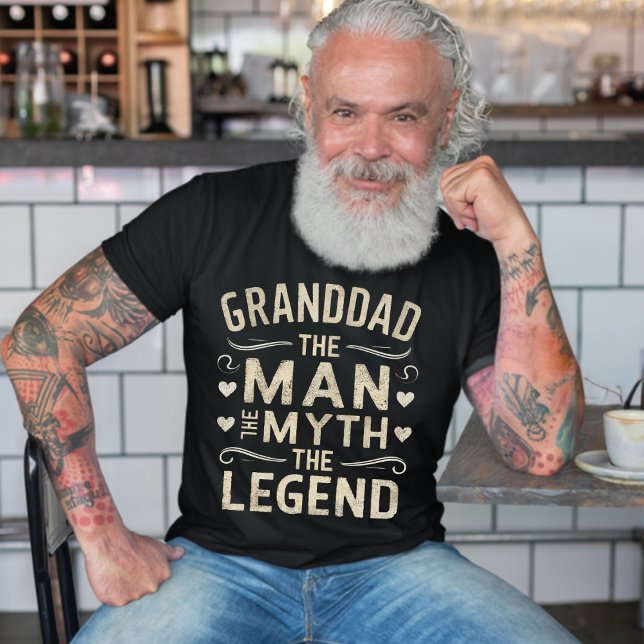 GRANDDAD | Mannen Myth the Legend Father Day T Shirt (Granddad  The man,the myth,the legend dark t-shirt)