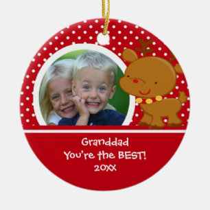 Granddad Photo Reindeer jul Ornament