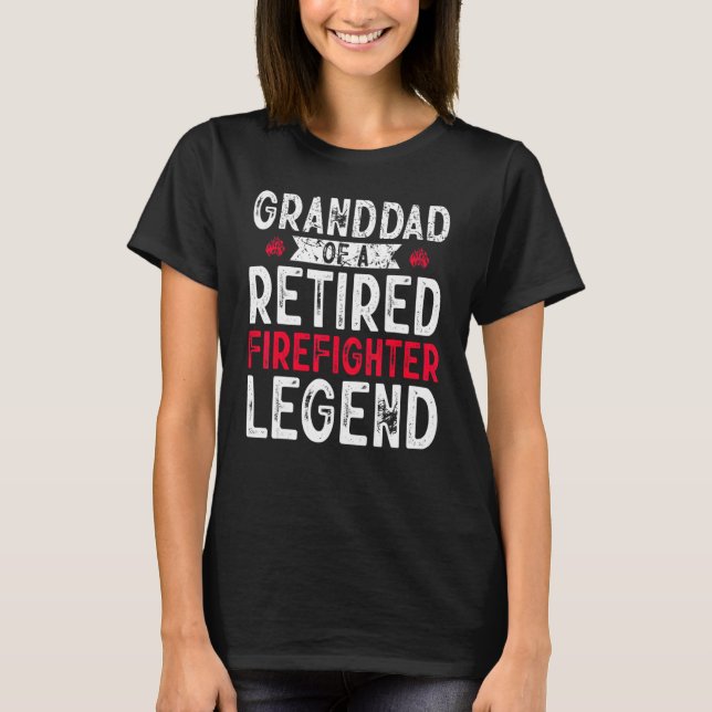 Granddad Retrött Firefighter Pension Fireman Fi T Shirt (Framsida)
