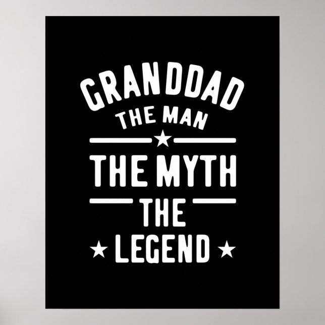 Granddad The Man Myth Legend Poster (Framsidan)