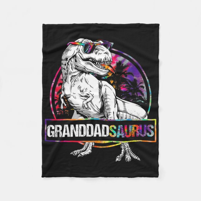 Granddadsaurus Dinosaur Farfar Saurus Matchande T Fleecefilt (Framsidan)