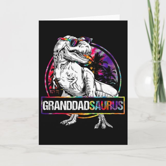 Granddadsaurus Dinosaur Farfar Saurus Matchande T Kort (Framsida)