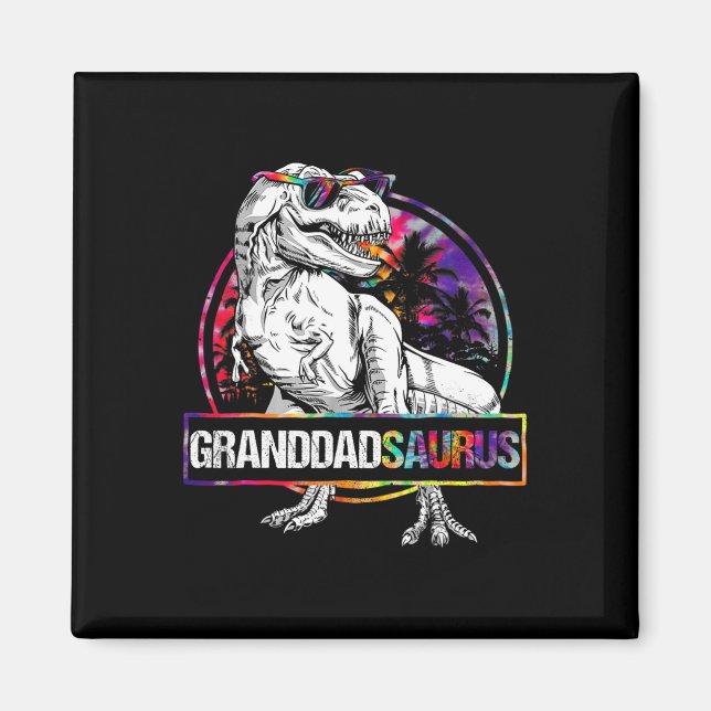 Granddadsaurus Dinosaur Farfar Saurus Matchande T Magnet (Framsidan)