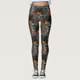 Granddanois med hjärta rosor Alla hjärtans dag Leggings
