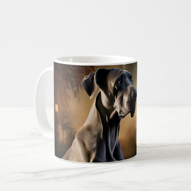 Granddansk Halloween Skräckinjagande Kaffemugg (Framsida vänster)