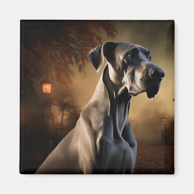Granddansk Halloween Skräckinjagande Magnet (Framsidan)