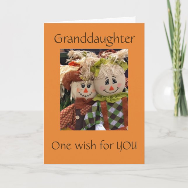**GRANDDAUGHER** EN ÖNSKAN FÖR DIG I THANKSGIVING KORT (Framsida)