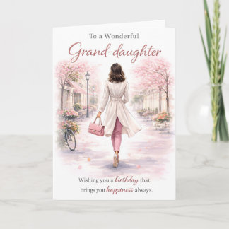 Granddaughter Birthday Card Elegant Floral Street Kort