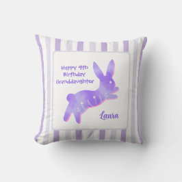 Granddaughter Birthday Cute Purple Bunny Custom Kudde