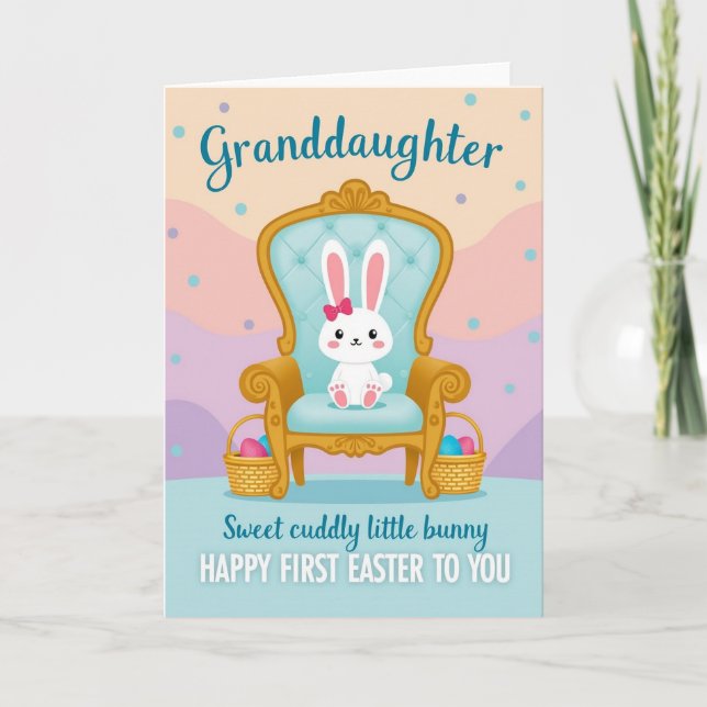 Granddaughter Easter Bunny Card Kort (Framsida)