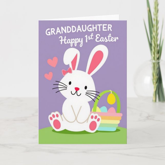 Granddaughter First Easter Art Card Kort (Framsida)