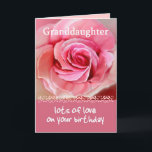 GRANDDAUGHTER-födelsedagen med Rosa ros och Snöre Kort<br><div class="desc">Det här födelsedagskortet med pastel rosa ros och snöre är ett sött sätt att önska er mycket speciella barndotter ett Grattis på födelsedagen.</div>