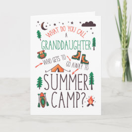Granddaughter Funny Summer Camp Orange Green Brown Kort