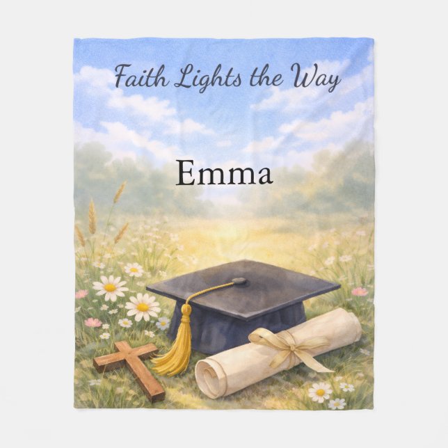 Granddaughter Graduation Personalized Christian  Fleecefilt (Framsidan)