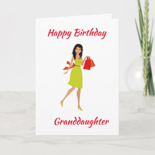 "GRANDDAUGHTER" GRATTIS PÅ FÖDELSEDAGEN-KORT KORT