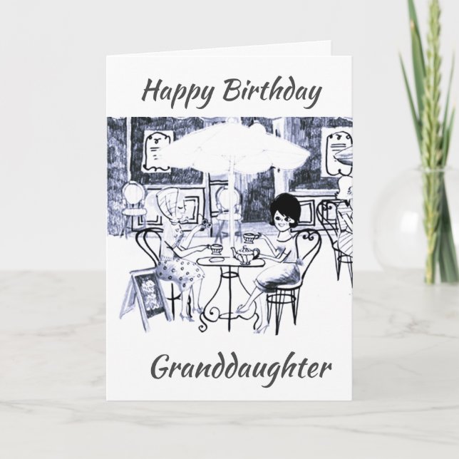 "GRANDDAUGHTER" GRATTIS PÅ FÖDELSEDAGEN-KORT KORT (Framsida)