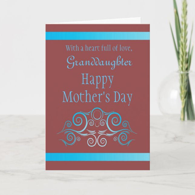 Granddaughter / Happy Mother's Day - Graphic Swirl Kort (Framsida)