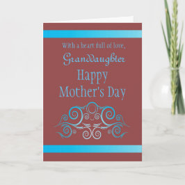 Granddaughter / Happy Mother's Day - Graphic Swirl Kort