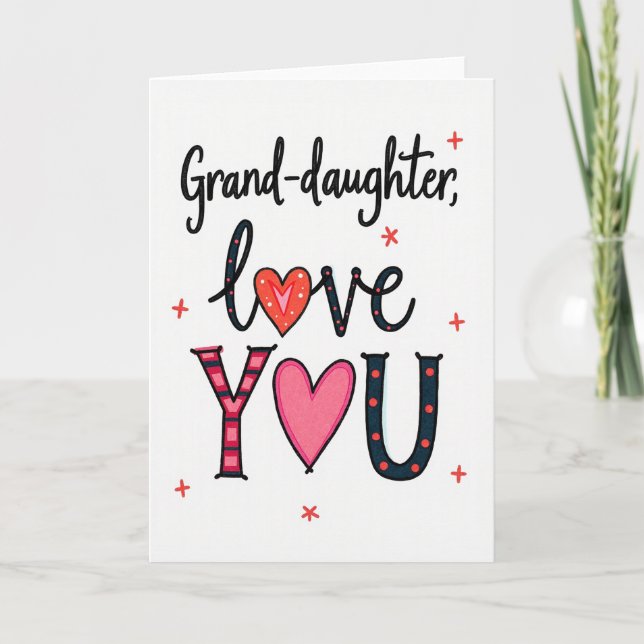 Granddaughter I Love You Card Kort (Framsida)