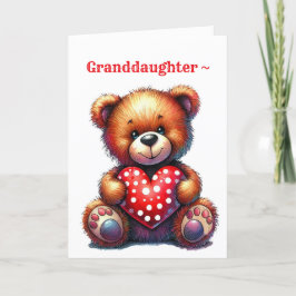 GRANDDAUGHTER LIL BEAR VALENTINE-KORT TACK KORT