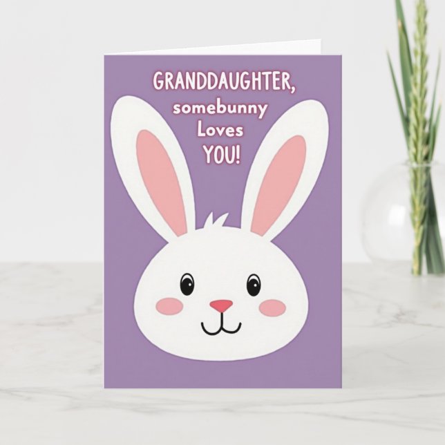 Granddaughter Loves You Bunny Card Kort (Framsida)