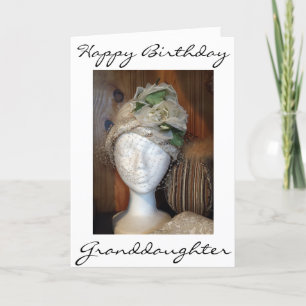 **GRANDDAUGHTER" OCH EN MYCKET LÅG DAM = BIRTHDAG KORT