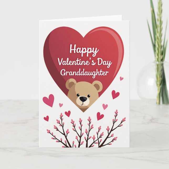 Granddaughter Valentine Love Card Kort (Framsida)