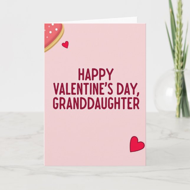 Granddaughter Valentine Message Card Kort (Framsida)