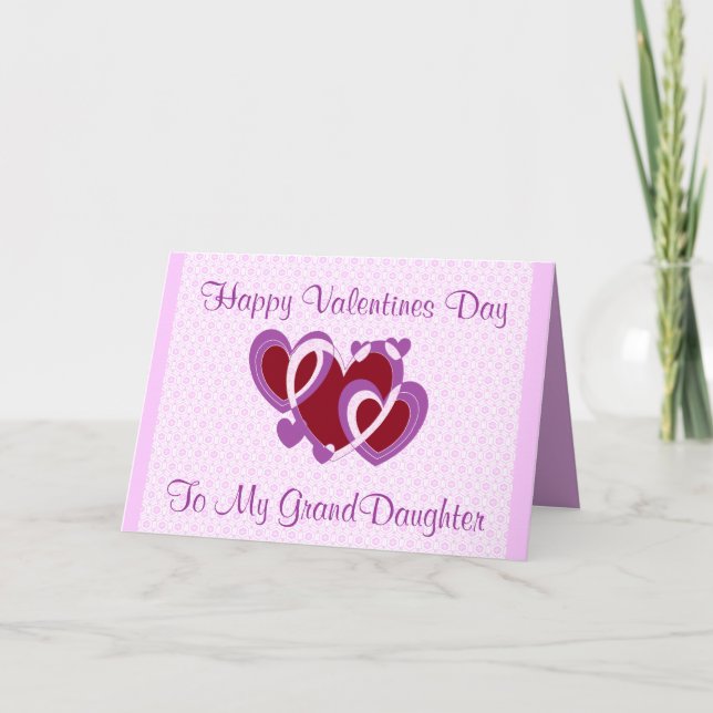 GRANDDAUGHTER VALENTINES DAY CARD HELGKORT (Framsida)