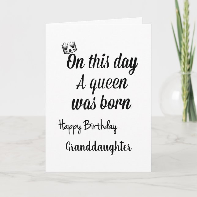 **GRANDDAUGTER** DU ÄR ETT SEDAN "BIRTHDAY"-KORT KORT (Framsida)