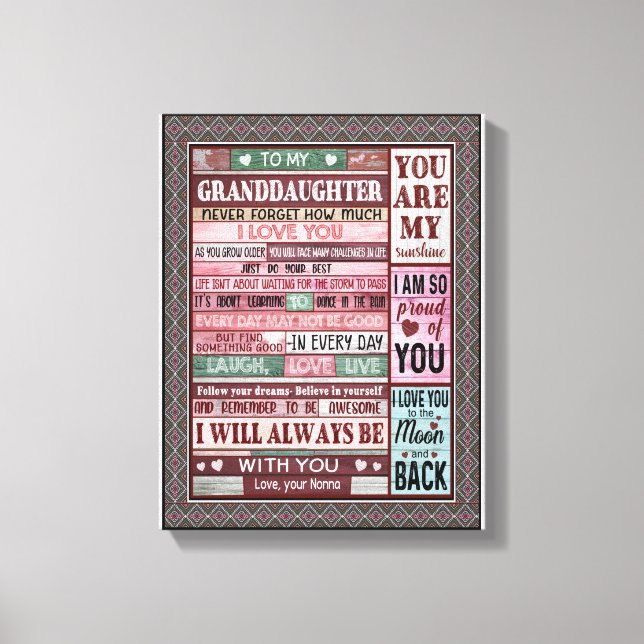 Granddotter Älskare | Brev till min mordotter Canvastryck (Framsida)