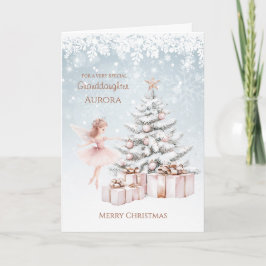 Granddotter Ballerina Julgran Snöflingor Kort