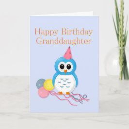Granddotter Birthday Cute Uggla Kort