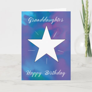 Granddotter Birthday White Shining Star Kort