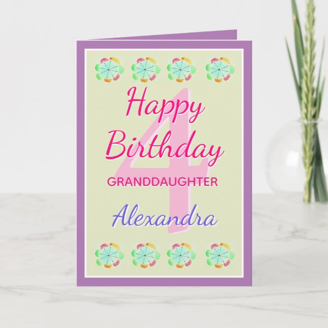 Granddotter Cute Keepsaké Birthday Card Kort (Framsida)