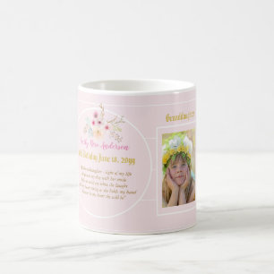 Granddotter DIKT PHOTO Rosa Flowers Birthday Kaffemugg