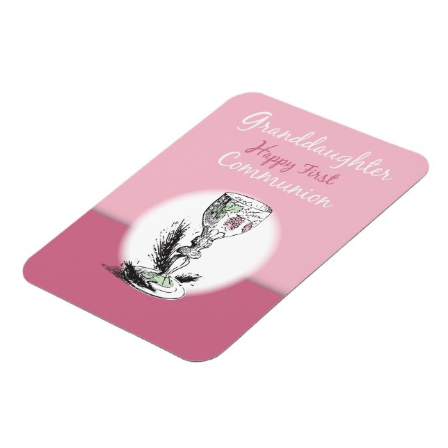Granddotter First Communion Rosa, Chalice Magnet (Vänstra Sidan)