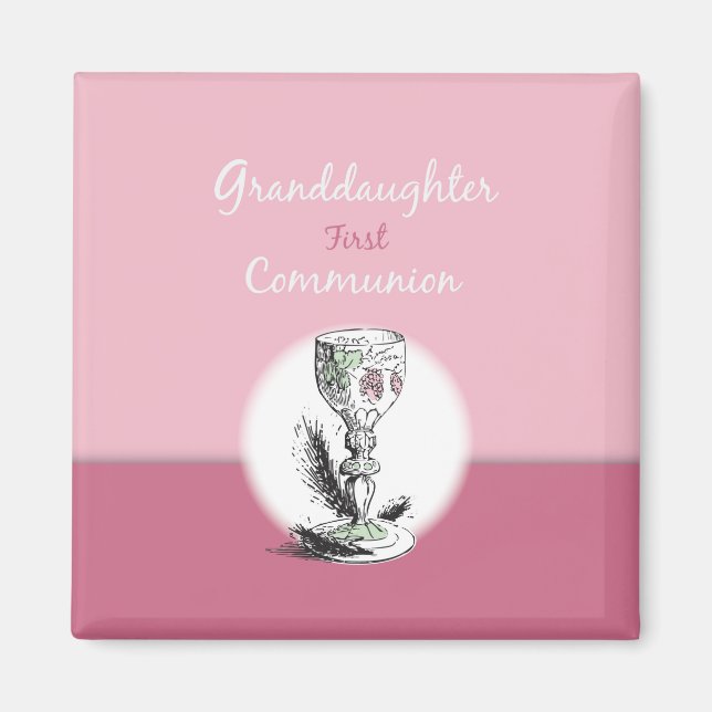 Granddotter First Communion Rosa, Chalice Magnet (Framsidan)