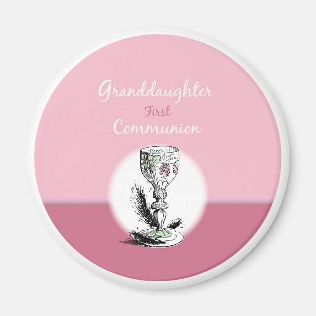 Granddotter First Communion Rosa, Chalice Magnet (Framsidan)