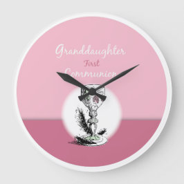 Granddotter First Communion Rosa, Chalice Stor Klocka