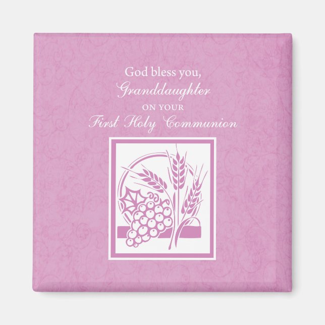 Granddotter First Communion, Rosa Magnet (Framsidan)