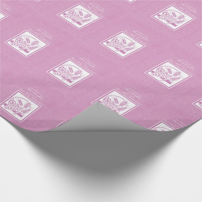 Granddotter First Communion, Rosa Presentpapper (Hörn)